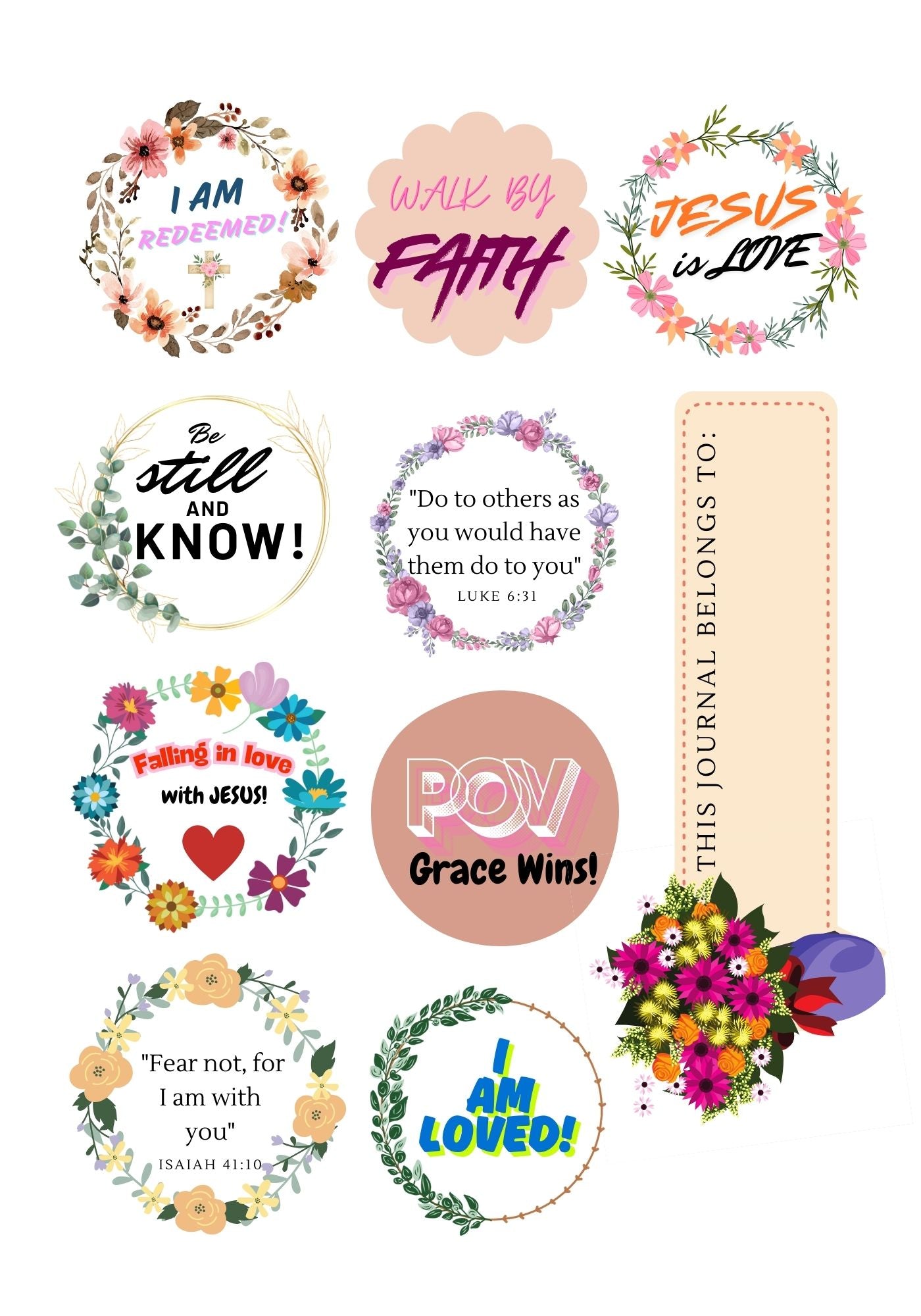 ✨FREE ITEM✨ Decorative Stickers for Journals, Water Bottles, Laptops, Cellphones